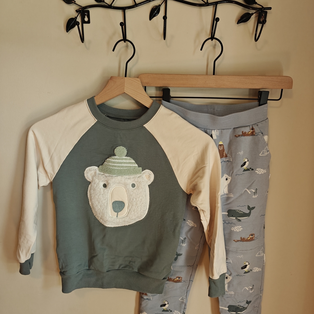 Little Sleepies Bamboo Polar Bear/Artic Animals Crewneck & Jogger Set